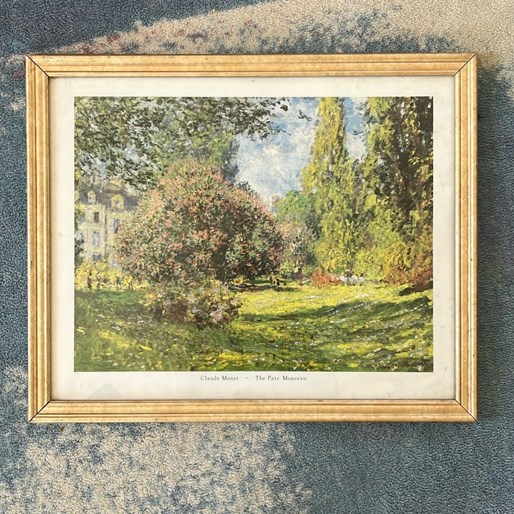 Glass Framed Monet art print 21.5” x ~18”